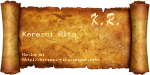 Kerezsi Rita névjegykártya